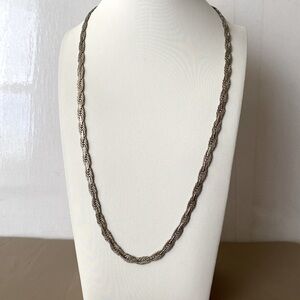 Vintage flat braided chain necklace